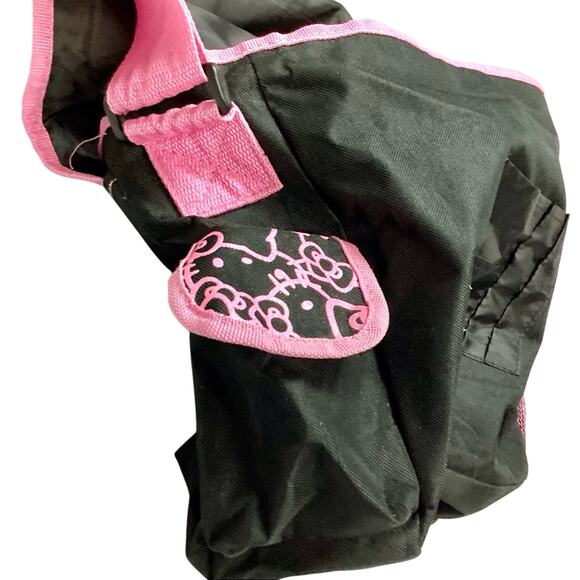 Sanrio's Hello Kitty Face and Bow Pattern Black/Pink Messenger Bag - Picture 5 of 8
